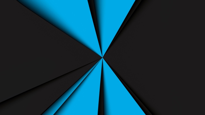 Abstract digital art with blue and black geometric shapes