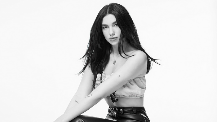 Dua Lipa monochrome portrait