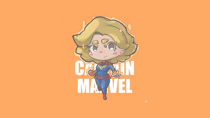 Captain Marvel minimalist digital art