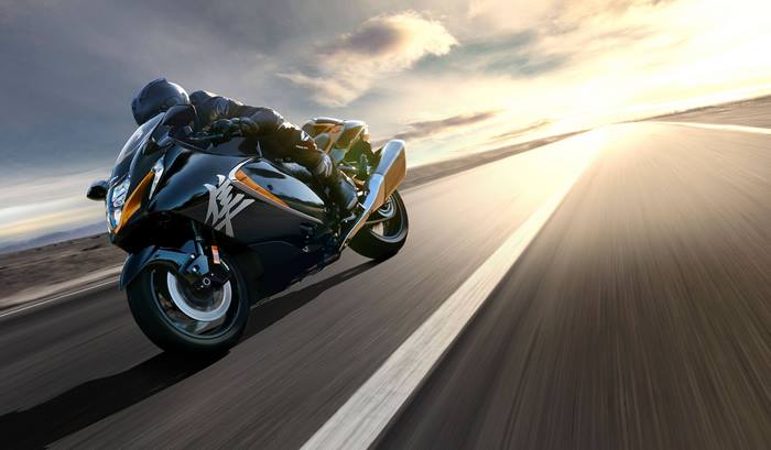 Suzuki Hayabusa motorcycle on a road