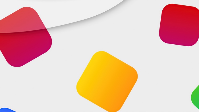 Abstract colorful shapes on a white background