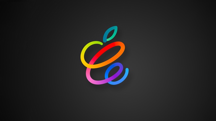 Apple logo with rainbow gradient