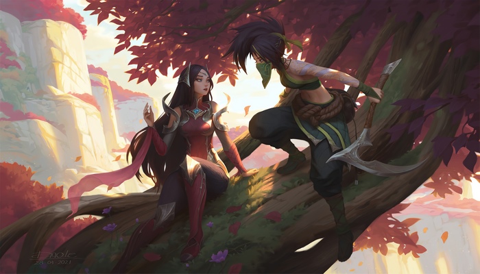 Irelia and Akali from League of Legends