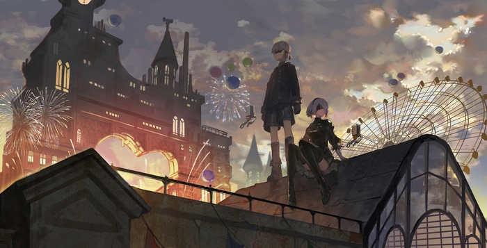 2B and 9S from Nier: Automata at a festival
