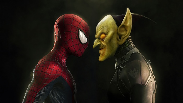 Spider-Man and Green Goblin face off