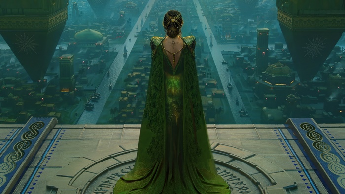 Queen Overlooking Ancient City in 4K Digital Art