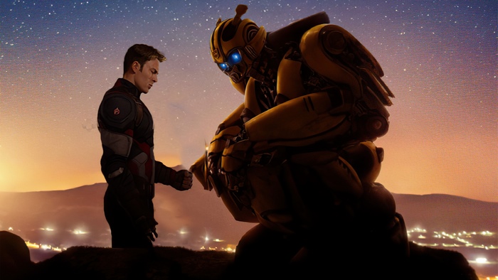 Captain America and Bumblebee from Transformers