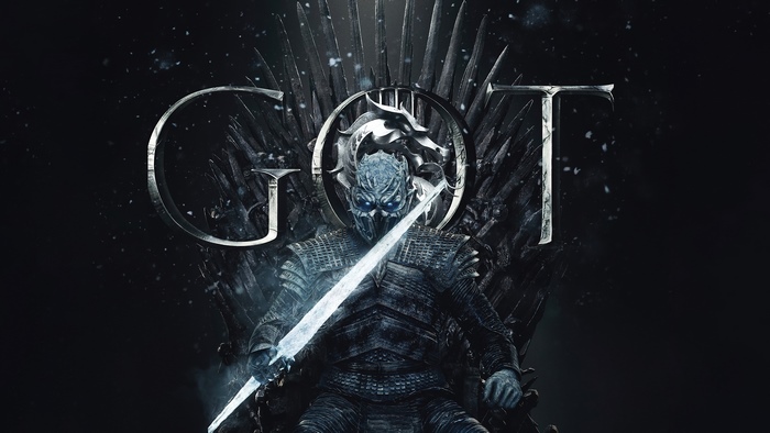Night King from Game of Thrones on the Iron Throne