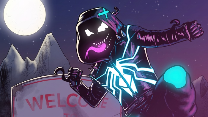 Venom from Marvel in a stylized artwork