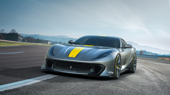 Ferrari 812 Superfast on a racetrack