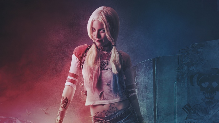Harley Quinn cosplay artwork 4K
