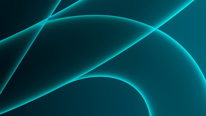 Abstract glowing teal lines on dark teal background