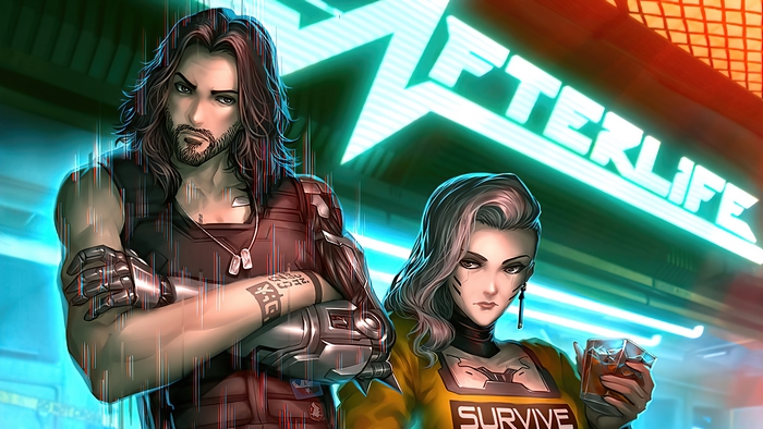 Characters from Cyberpunk 2077 at Afterlife