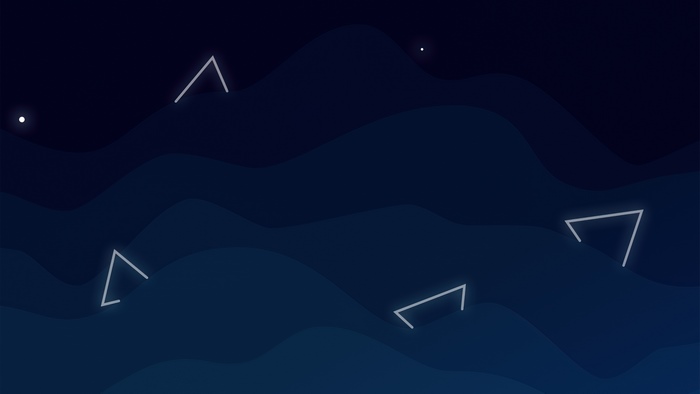 Abstract digital art with glowing triangles