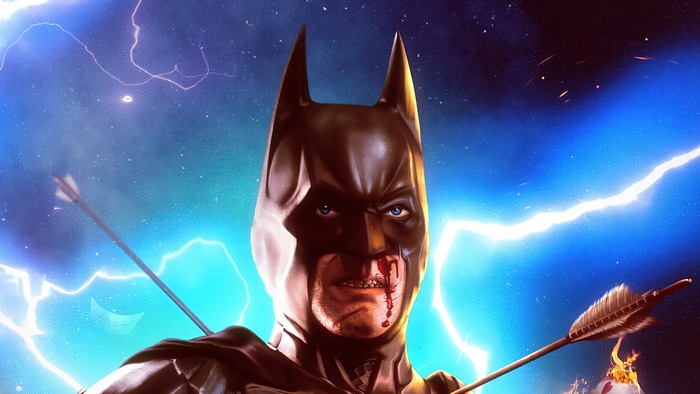 Batman with arrows and lightning