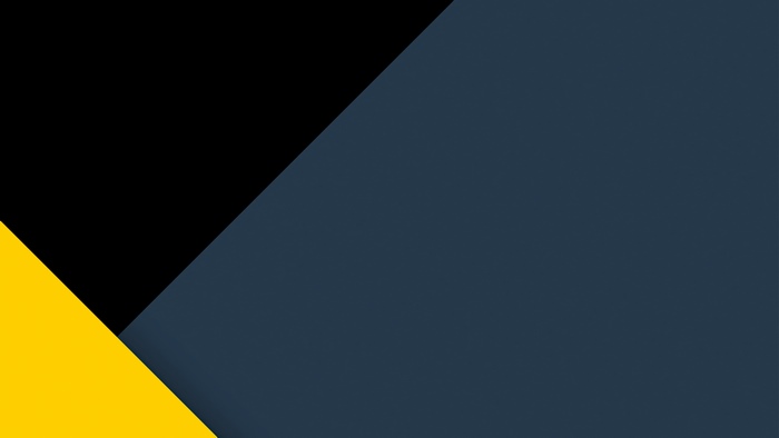 Minimalist abstract yellow, black, and dark blue geometric shapes 4K