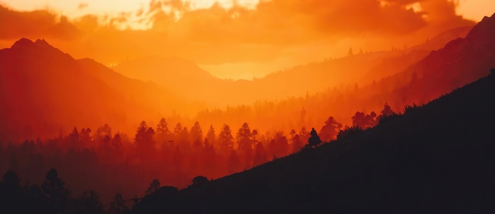 Red Dead Redemption 2 sunset mountain landscape