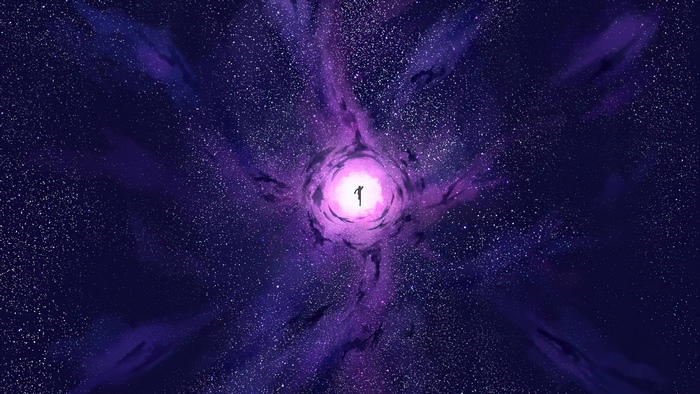 Silhouette in a cosmic vortex