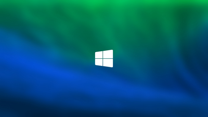 Windows 10 Logo on Blue and Green Gradient