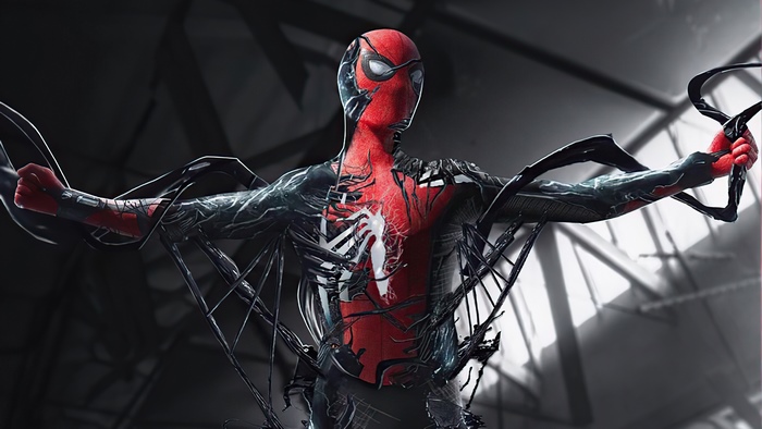 Spider-Man with Venom Symbiote Artwork