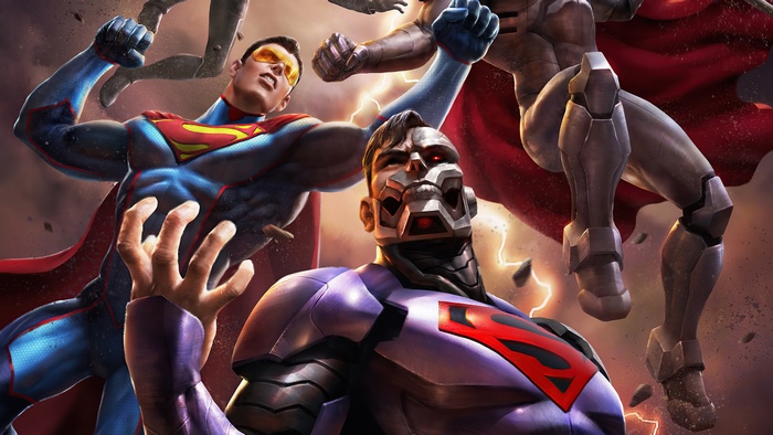 Superman and Cyborg Superman in battle