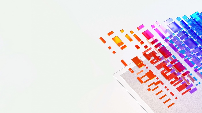 Abstract digital art with colorful blocks