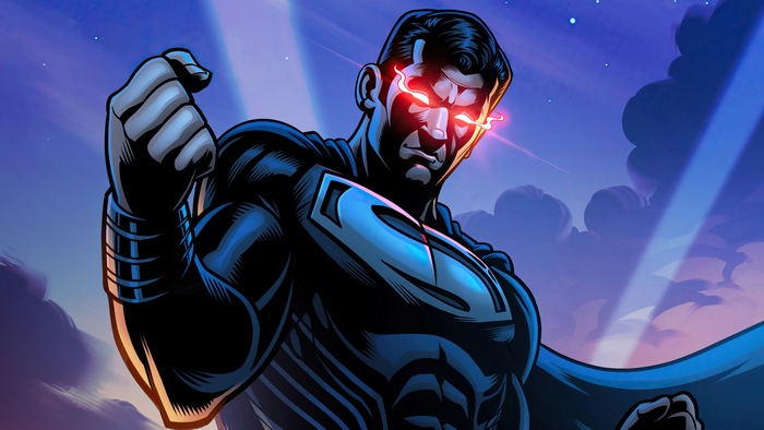 Superman from DC Comics with heat vision