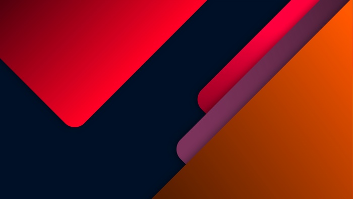 Abstract digital art with red, orange, and dark blue shapes