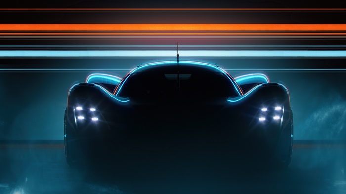 Porsche Vision 908 concept car with neon lights