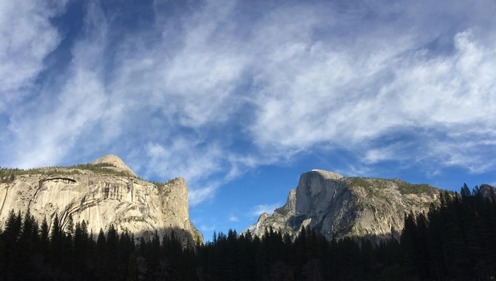Yosemite National Park with dramatic clouds