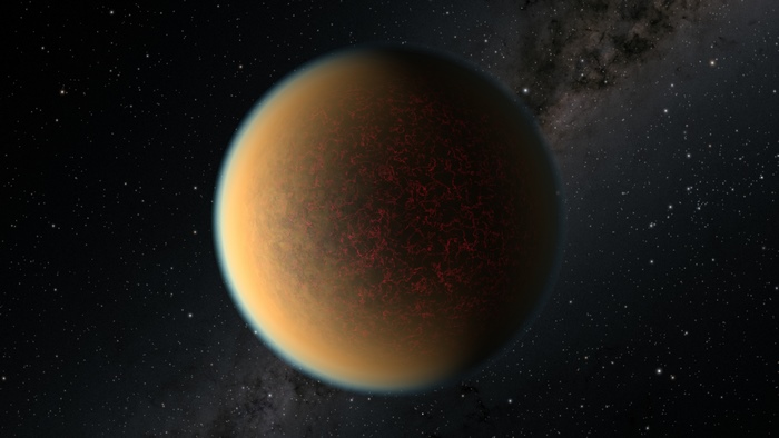 Digital artwork of a planet in space
