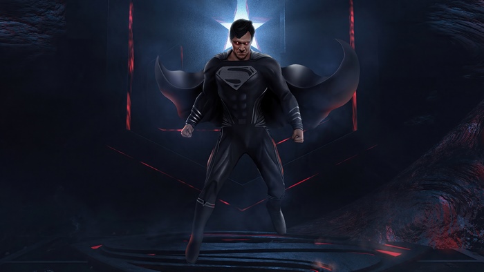 Black Suit Superman from Justice League 4K artwork