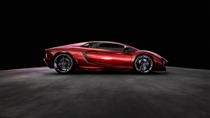 Red Lamborghini Aventador 4K
