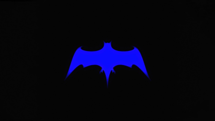 Blue Bat Logo on Black Background