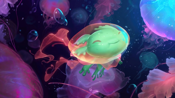 Frog in a bubble with jellyfish in Legends of Runeterra