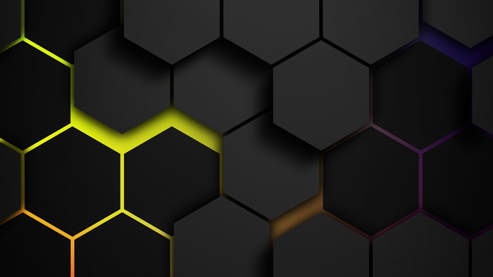 Abstract Hexagonal Pattern with Neon Glow
