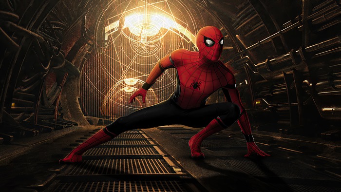 Spider-Man in a sci-fi environment