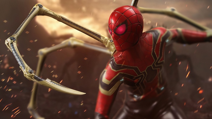 Spider-Man in Iron Spider Suit with Mechanical Arms