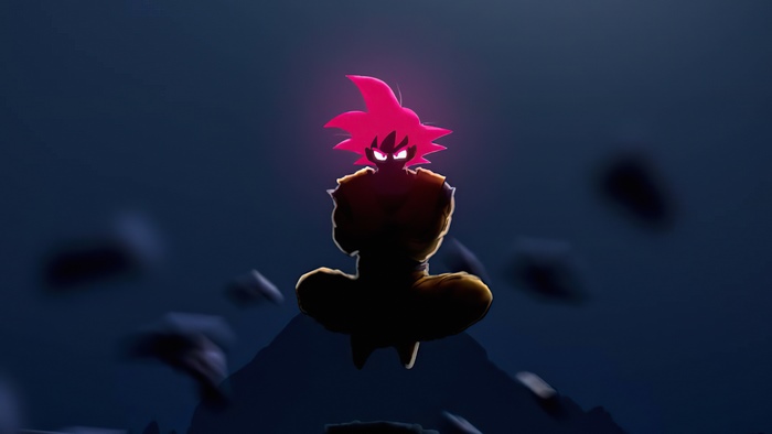 Goku in Super Saiyan God Aura