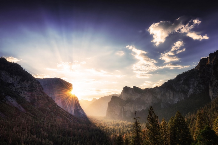 Sunrise over Yosemite National Park