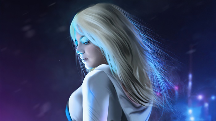 Gwen Stacy from Spider-Man artwork 4K