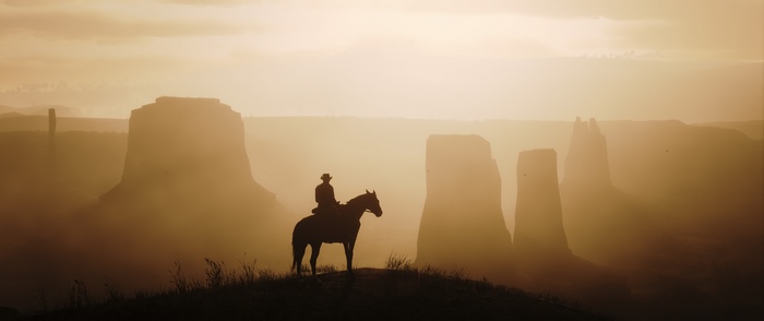 Cowboy on horseback in Red Dead Redemption 2