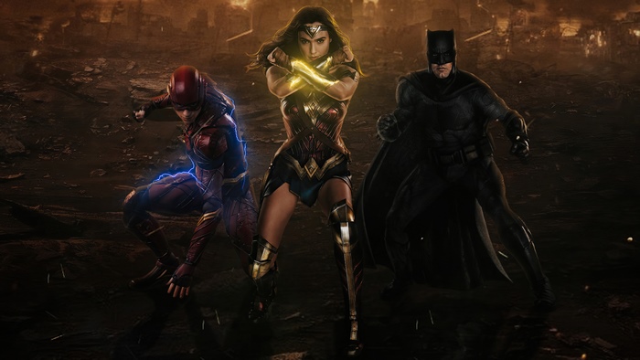 Wonder Woman, Batman, and Flash from Justice League