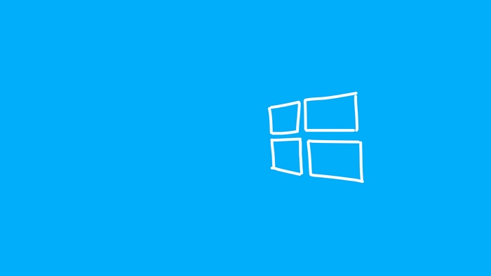 Minimalist Windows 10 logo on blue background