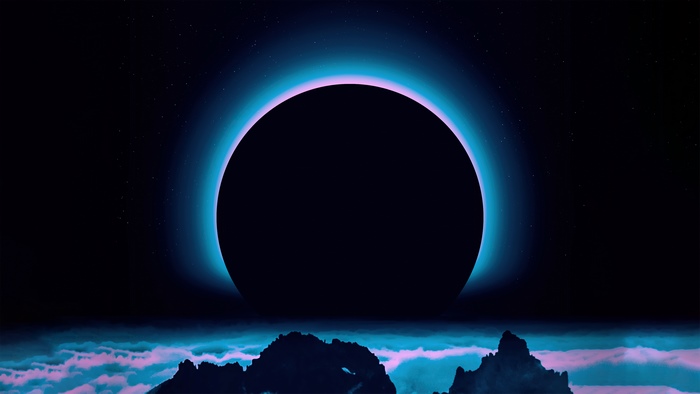 Digital art of a planet during an eclipse