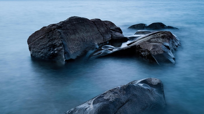 Rocks in a lake