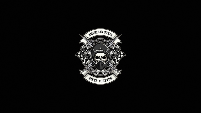 American Steel Biker Forever Skull Artwork