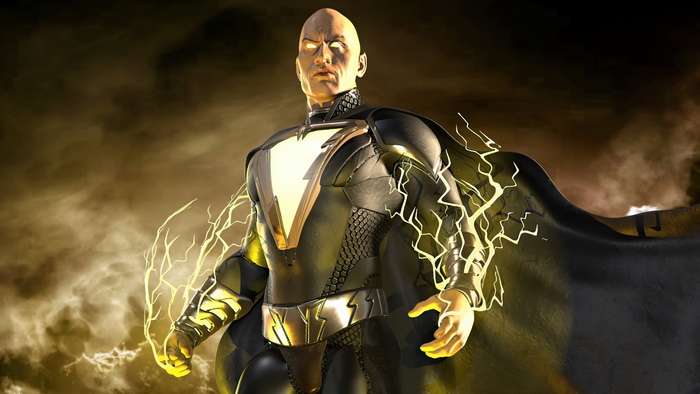 Black Adam with lightning