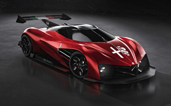 Red Alfa Romeo Concept Sports Car