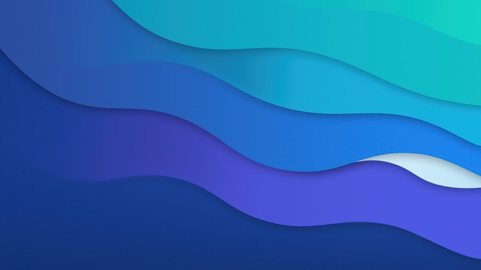 Abstract blue and teal wavy layers 4K